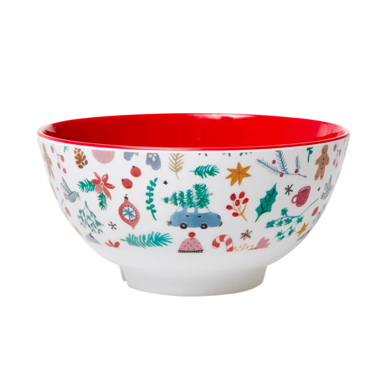 Christmas Print Melamine Bowl Rice DK